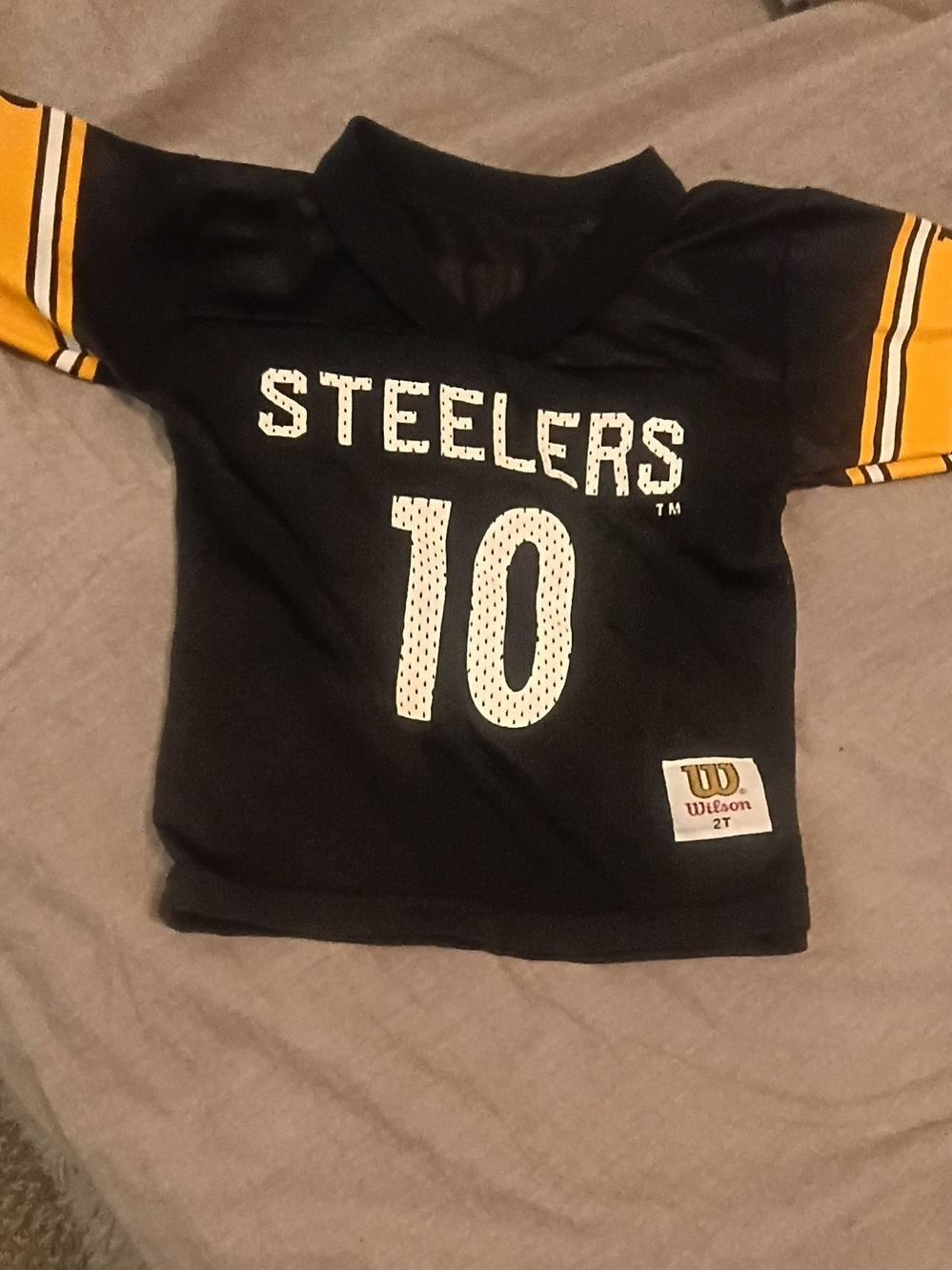 Wilson Black and Gold Steelers #10 Kids Jersey